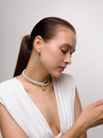 Серьги "Blue coral shell" Gold