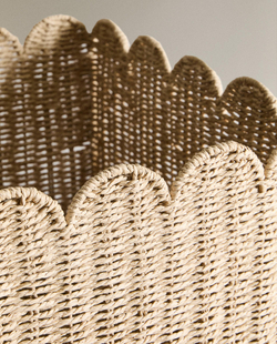 Zara Home Корзина из плетёной бумаги, цвет бежевый, 50 см