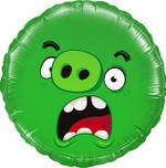 Шар (18''/46 см) Круг, Angry Birds, Зеленый