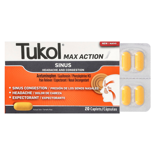 Tukol, Max Action, Sinus, 20 капсул