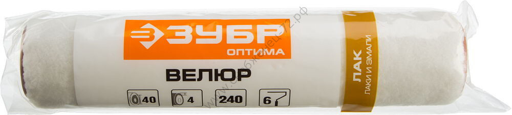 ЗУБР ВЕЛЮР 6х180 мм, ворс 4мм, полиэстр, Малярный ролик, ОПТИМА (02547-18)