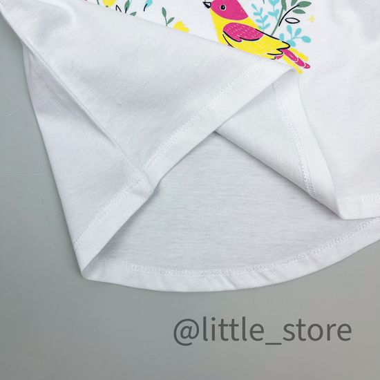 Футболка хлопковая "Бабочки в саду" Белая