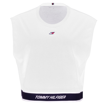 Топ теннисный Tommy Hilfiger Relaxed Tape C-NK Tank - th optic white