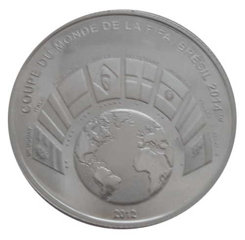 1000 франков Чемпионат мира по футболу Бразилия 2014 г. Бенин 2012 г. Серебро
