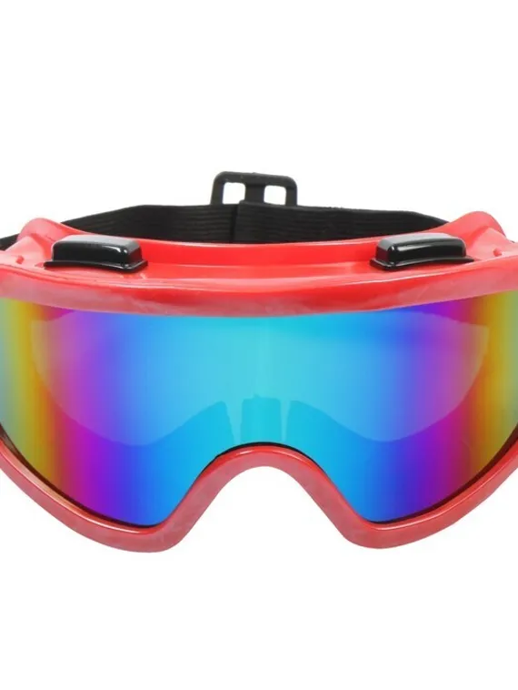 Очки-маска для езды на мототехнике, стекло хамелеон, красные