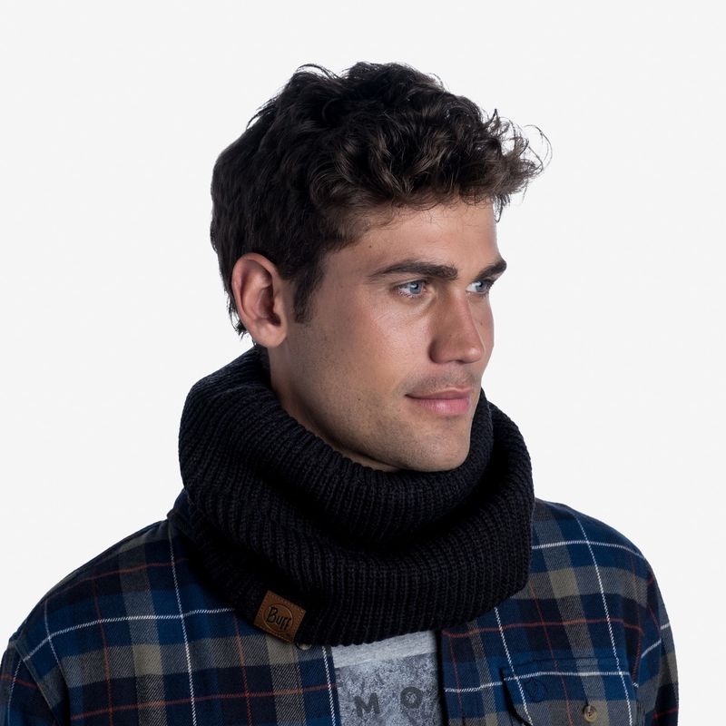 Шарф-труба вязаный с флисом Buff Neckwarmer Knitted Polar Rutger Graphite Фото 4