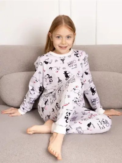 Пижама из натурального хлопка с детская с кошечками