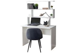 Письменный стол Дижон с надстройкой 110х55х161 белое тиснение