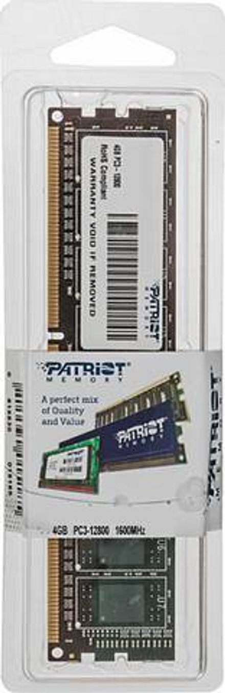 Память DDR3 4Gb 1600MHz Patriot PSD34G16002 RTL PC3-12800 CL11 DIMM 240-pin 1.5В