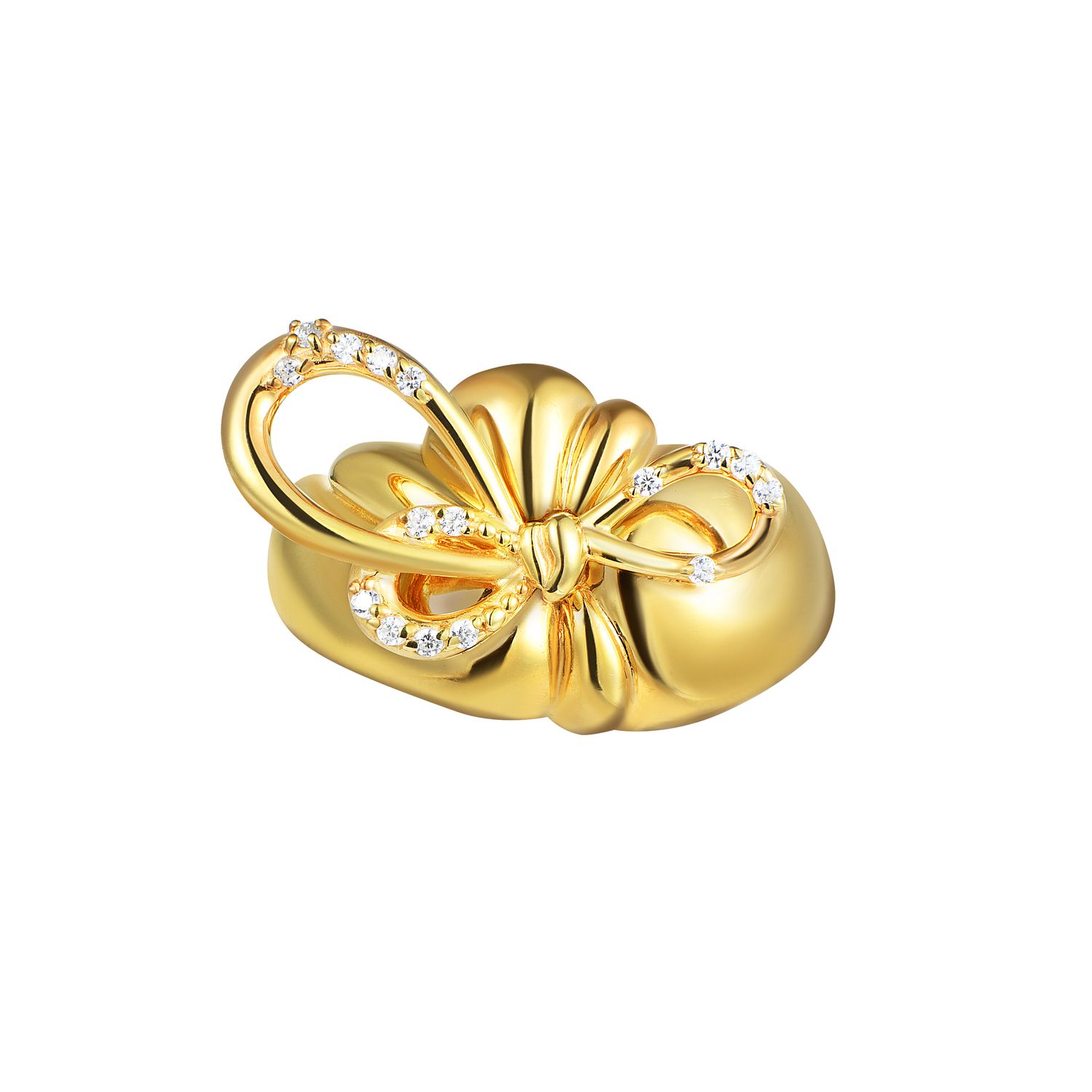 Кольцо Crystal Pierced Bow Ring - Gold