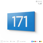 Номер на дверь 171, табличка на дверь для офиса, квартиры, кабинета, аудитории, склада, голубой 120х70 мм, Айдентика Технолоджи