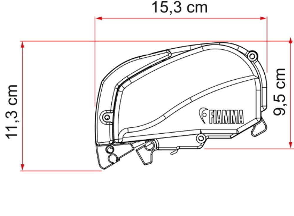Маркиза Fiamma F80s, 3.4м, механическая накрышная, корпус белый, полотно серое