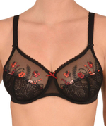 Бюстгальтер Ashley с вышитыми цветами (Размер: 80D) (Цвет: черный)