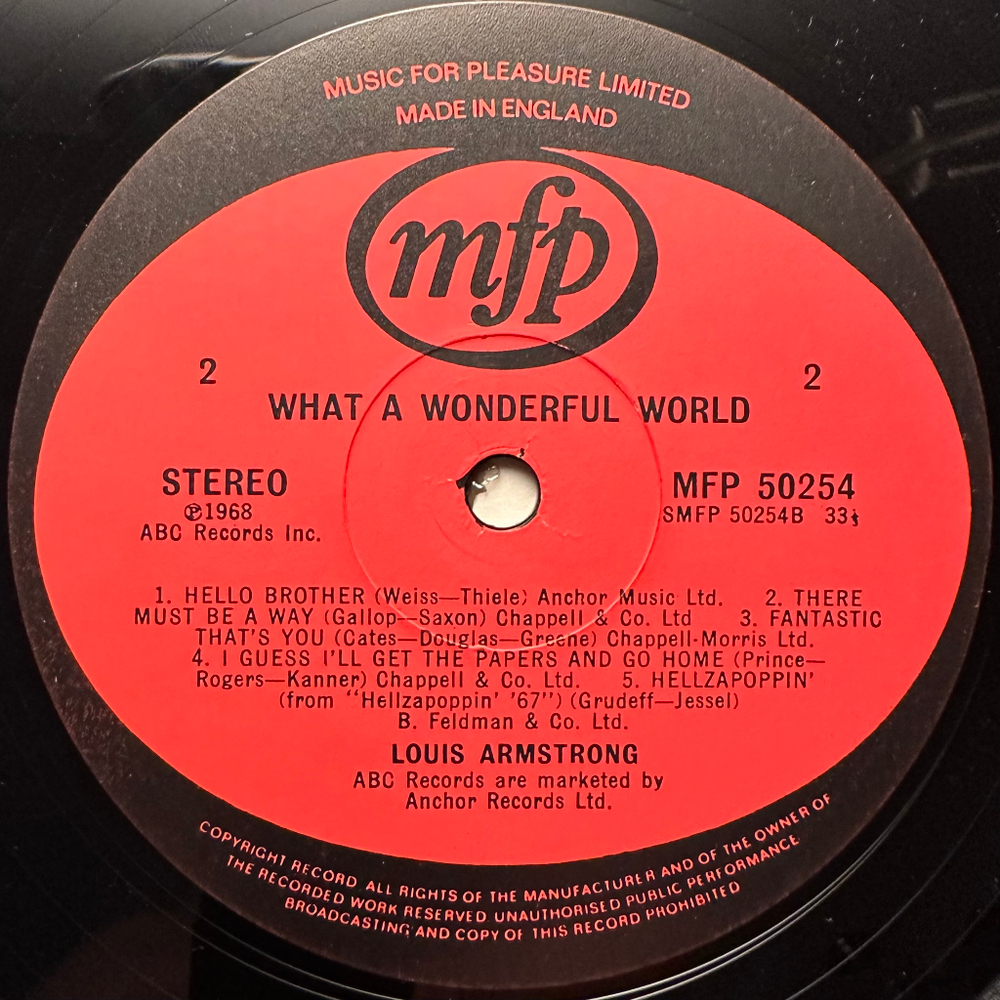 Louis Armstrong - What A Wonderful World (Англия 1974г.)