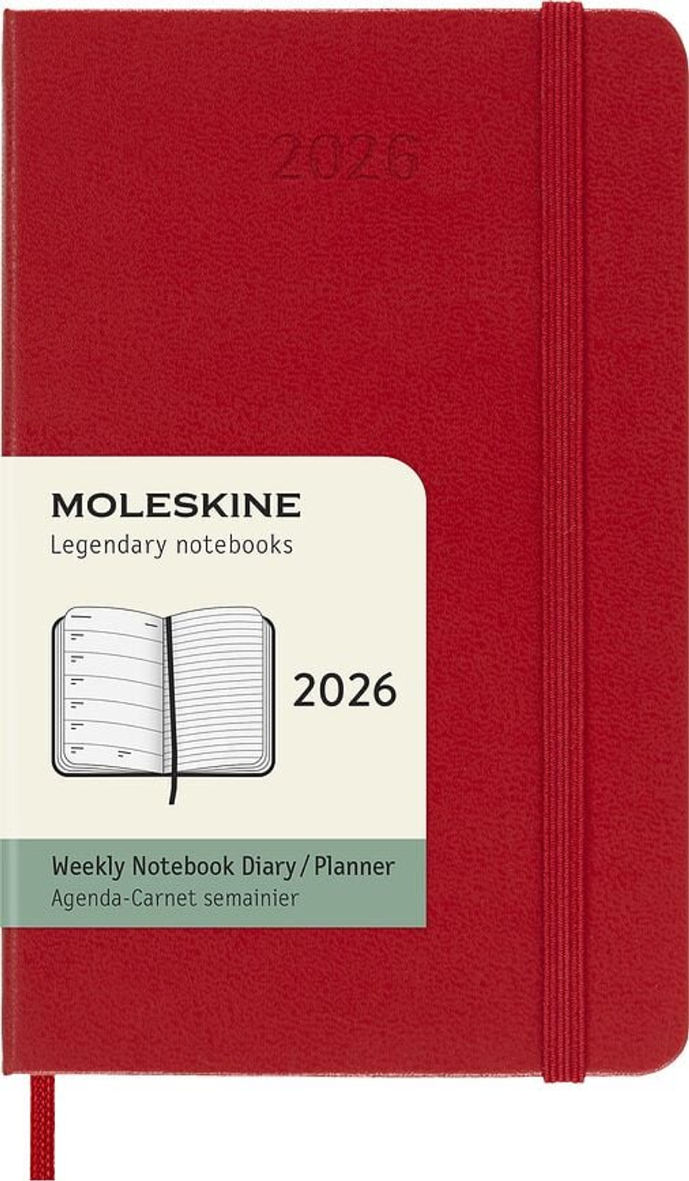 Блокнот Moleskine, 2026 12M P, A6, красный · арт. fabr DHF212WN2Y26