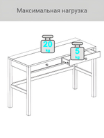 IKEA Письменный стол HEMNES,155*65*74, белый-коричневый, КЫМОР (ХЕМНЭС ИКЕА)