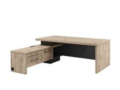 Стол левый 2000х2000х750 с опорной тумбой и блоком розеток T-20L.1000-02