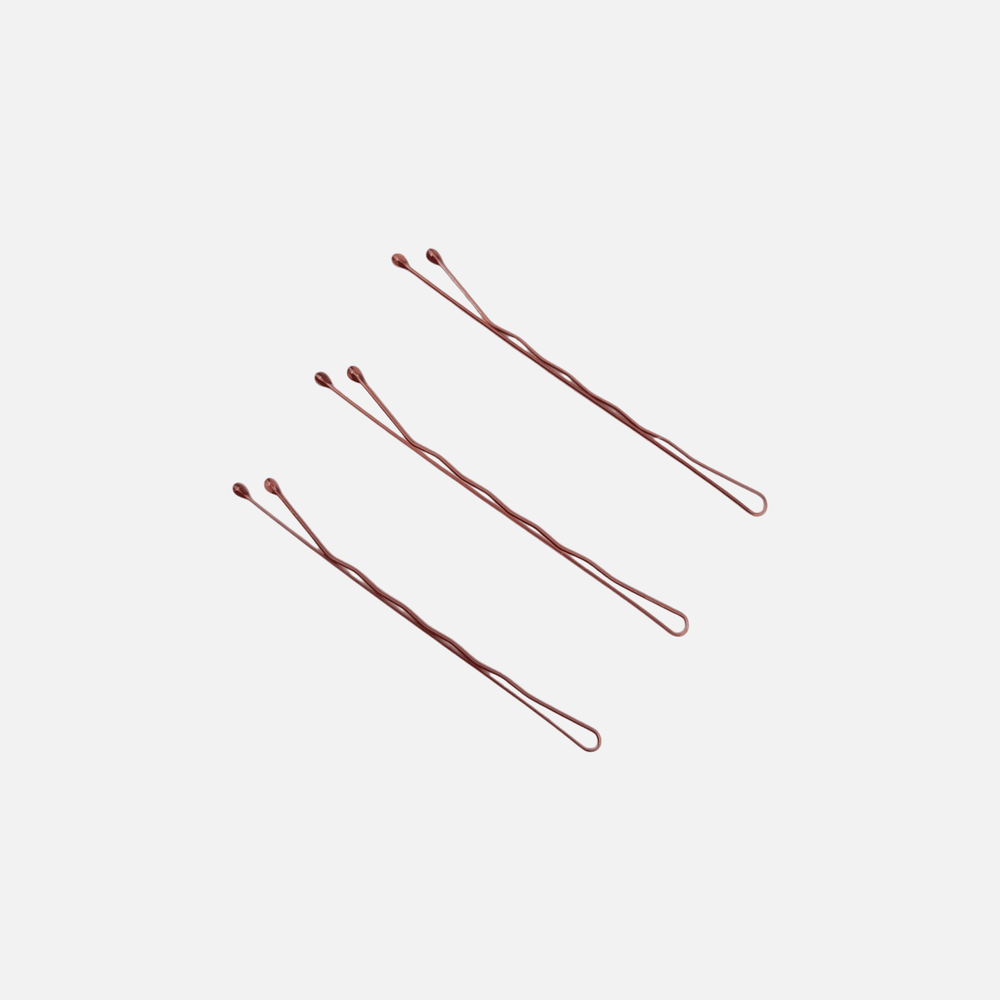 Невидимки волнистые коричневые IPARIKMAHER 60 мм 50 шт