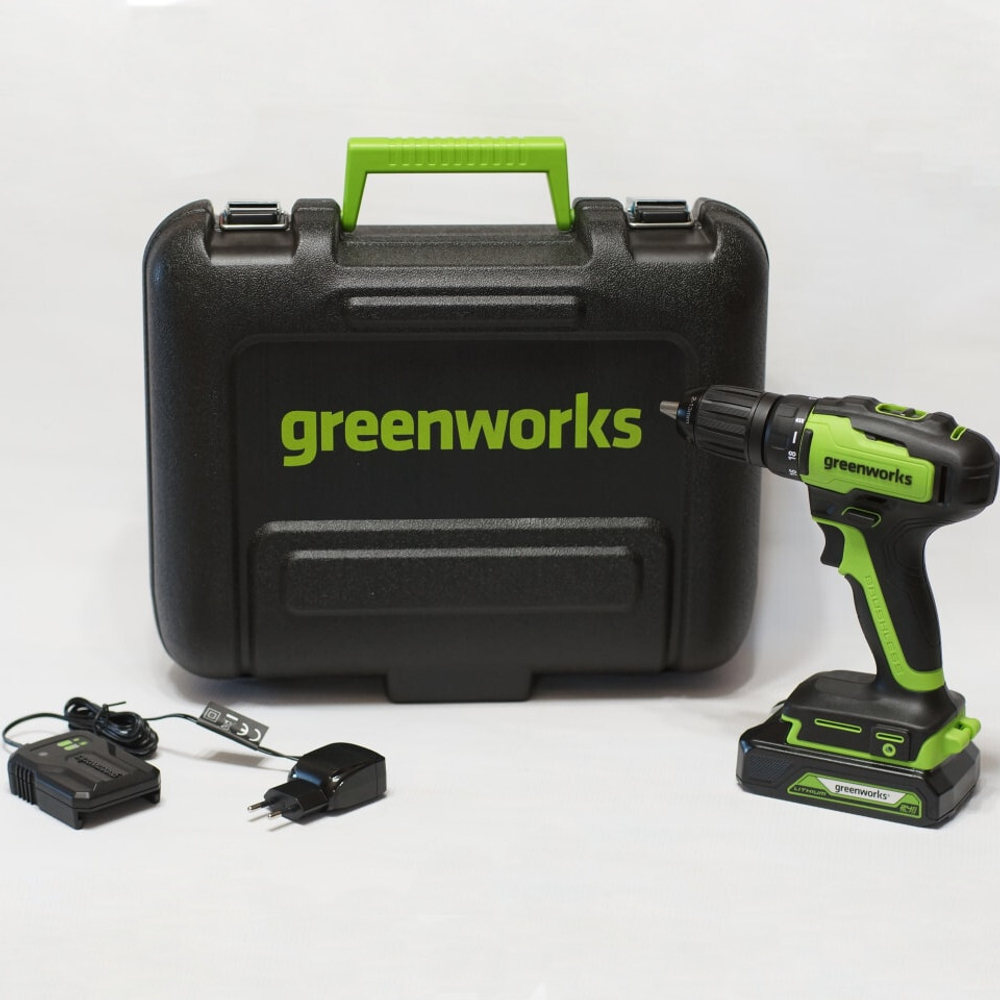 Дрель аккумуляторная GREENWORKS GD24DD35 24 V c акк и з/у   3704007UA