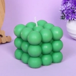 Свеча «Bubble cube» 7 см, Зеленый