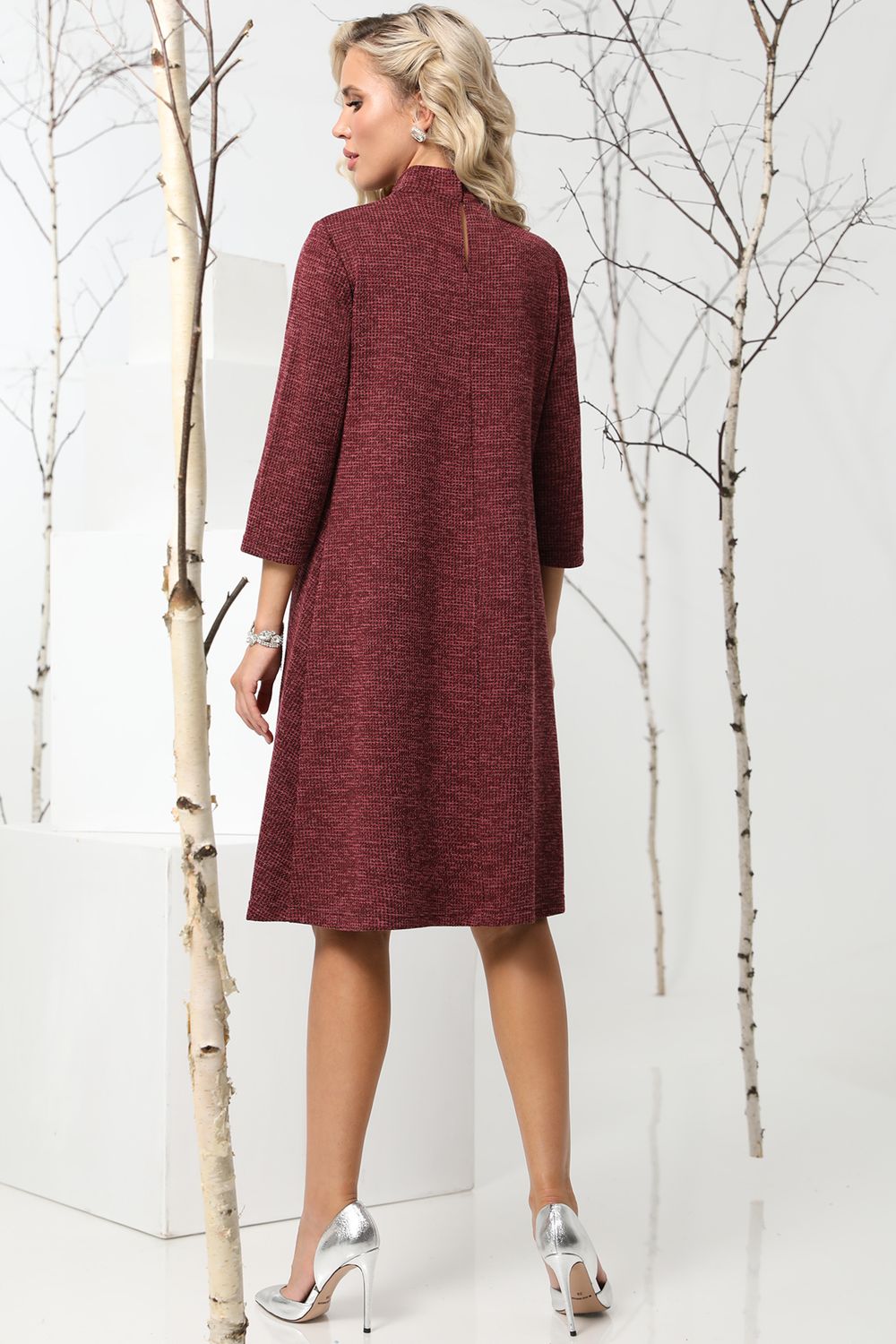 Платье бордовое трикотажное А-силуэта DStrend (Акция)