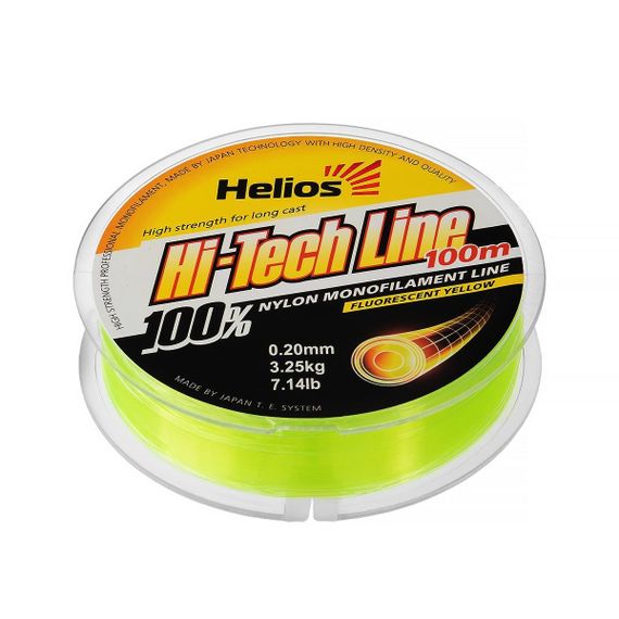 Леска Helios Hi-tech Line Nylon Fluorescent Yellow 0,20mm/100 (HS-NBF 20/100)