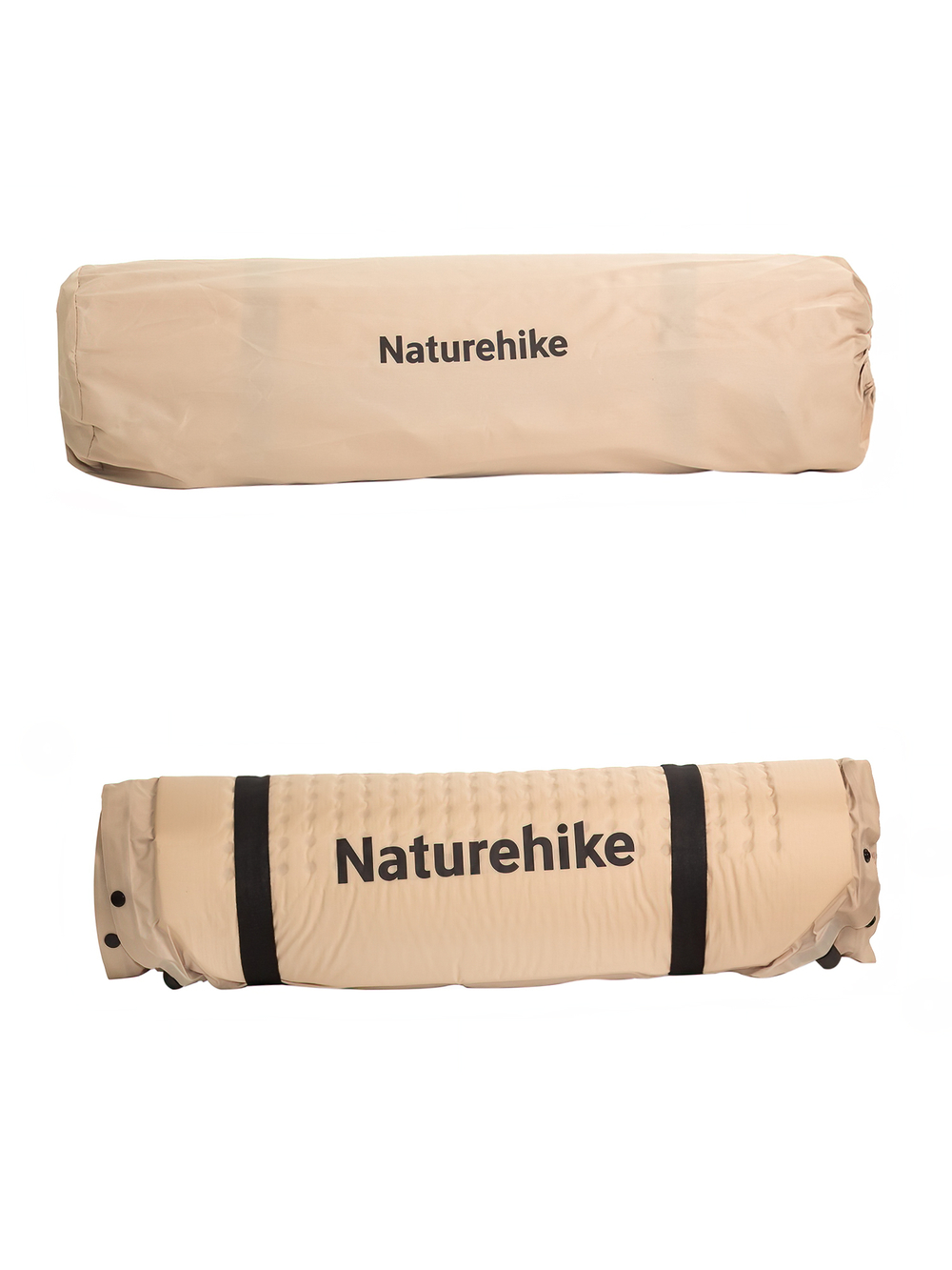 Коврик надувной односпальный Naturehike D04, с чехлом и подушкой, бежевый (CNK2450WS020)