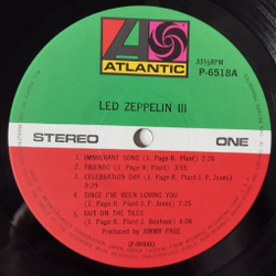 Винтажная виниловая пластинка LP Led Zeppelin III (Japan 1979) (No Obi) Limited Edition