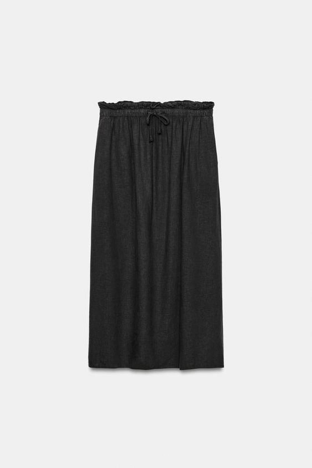 ZARA ДЛИННАЯ ЮБКА ИЗ ЛЬНА — ZW COLLECTION, АНТРАЦИТОВО-СЕРЫЙ