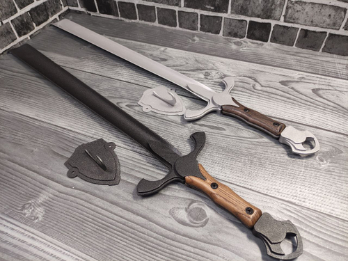 Ложка для обуви Меч серебро и Нуар.