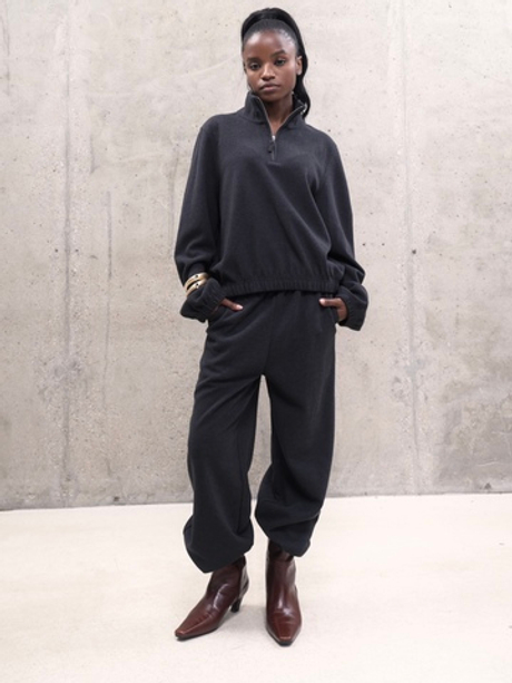 Графитовый флисовый костюм с воротом на молнии