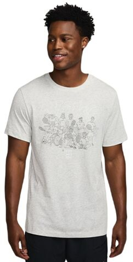 Теннисная футболка Nike Court Dri-Fit Printed T-Shirt - grey heather - Gray