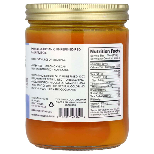 Pure Indian Foods, Красное пальмовое масло, 375 мл (12,6 унции)