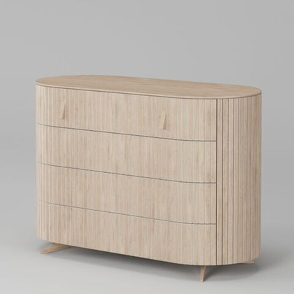 Комод 4 ящика Эклипс (беленый дуб), 126x87x54 см
