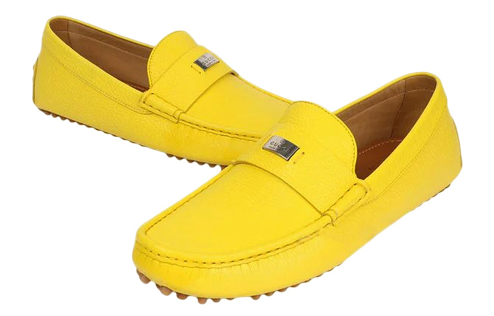 GUCCI Gommino Loafers Men"s Yellow