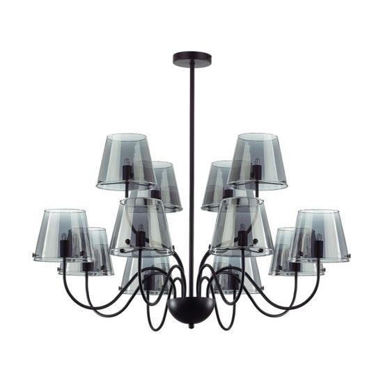 6570/12C MODERNI LN25 104 черный/дымчатый/металл/стекло Люстра потолочная G9 12*20W 220V SMOKY