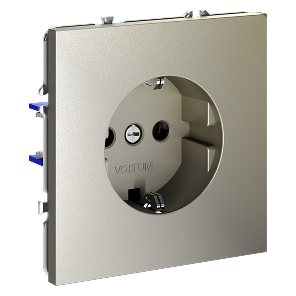 Розетка встраиваемая VOLTUM S70 с заземлением 16А, (шелк)