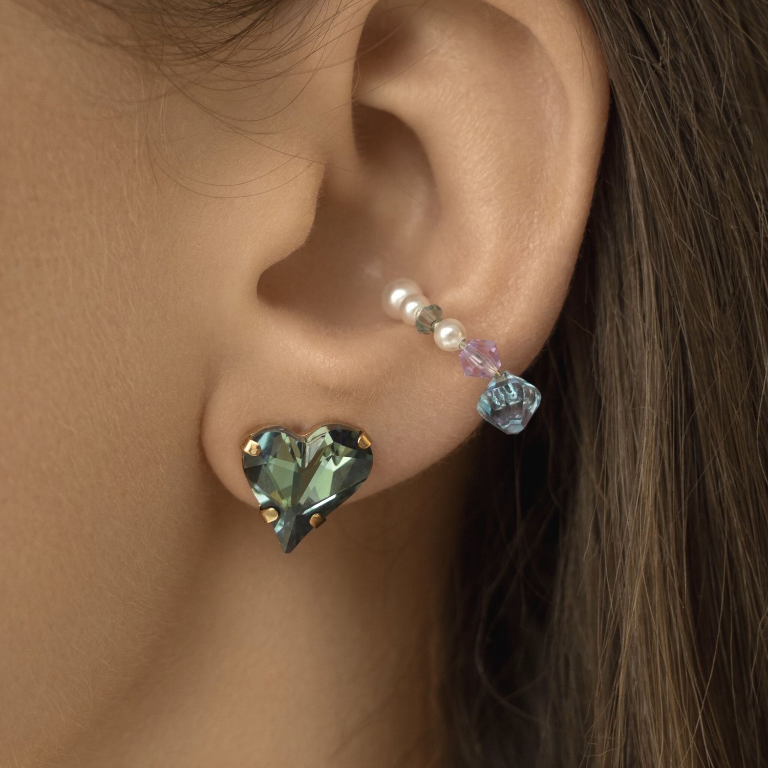 Серьги Love. Green Earrings