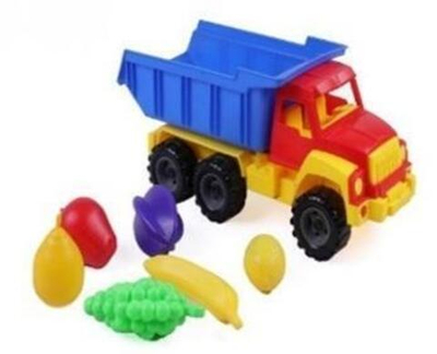 Пластмассовый игрушечный Грузовик+ набор фрукты (45*19*20 см) сетка