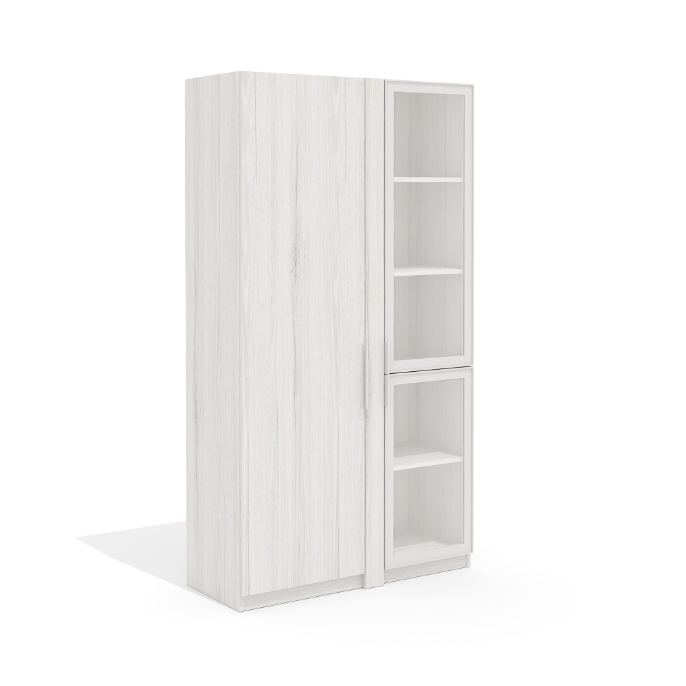 Гардероб и стеллаж со стеклом вариант №1 ТАЙМС (TIME S)