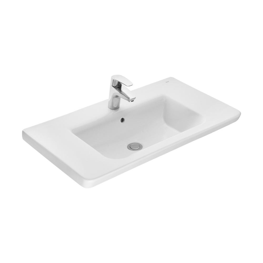 Тумба Ronda 800 бетон, белый глянец/Раковина The Gap Original 80, ZRU9307645