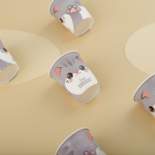 Стаканы бумажные "Kitten", 200мл, 6шт., MESHU