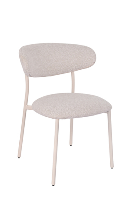 Стул обеденный Ayla серый белые ножки