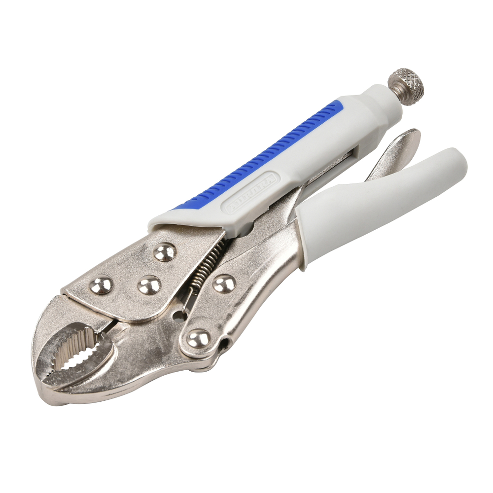 Ручной зажим с полукруглыми губкам и фиксатором 185мм 40428