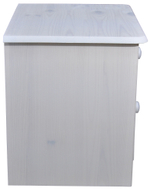 Тумба прикроватная, 43х34х53, Хаба, напольная, для одежды, с 2 ящиками, из массива дерева, белый, Dipriz