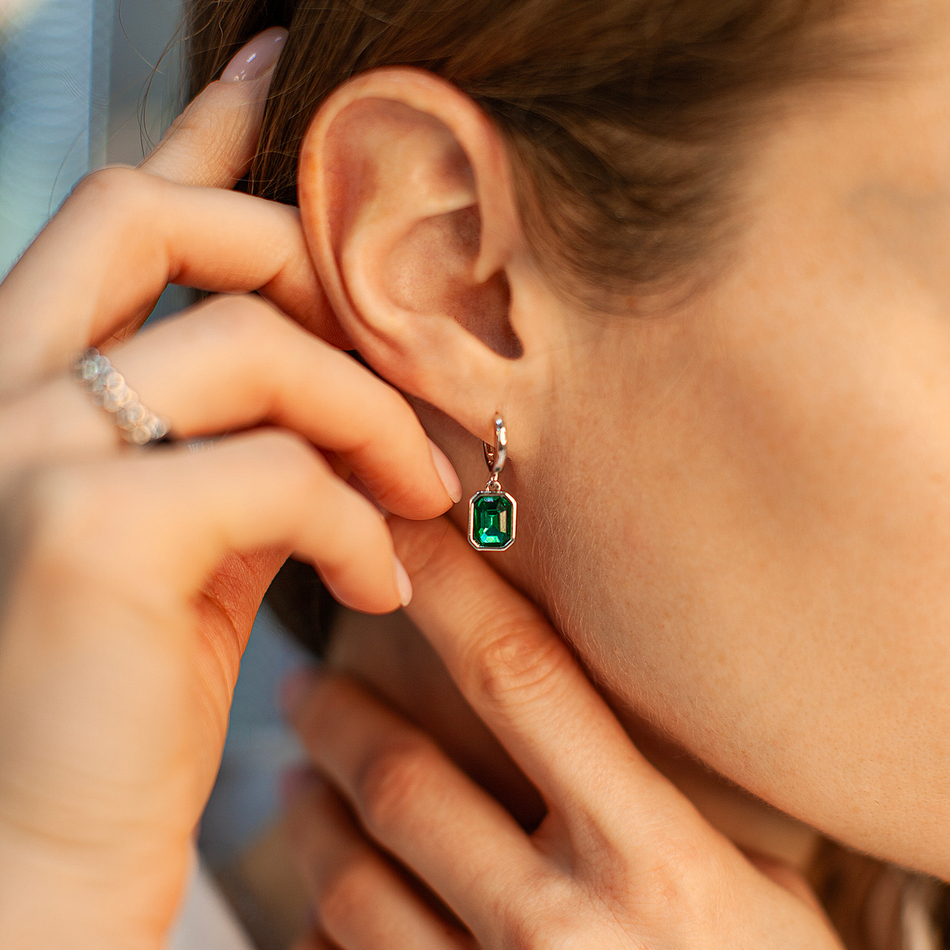 Серьги Fiore Luna EMERALD ACE29031-04