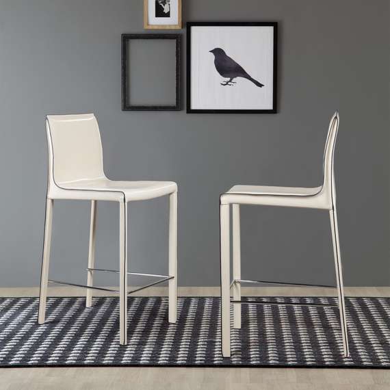 Полубарный стул Barrie 65 см бежевая кожа