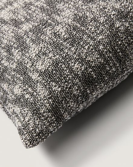 Чехол для подушки Mevia из льна и хлопка бежевого и черного цветов, 50 x 50 см