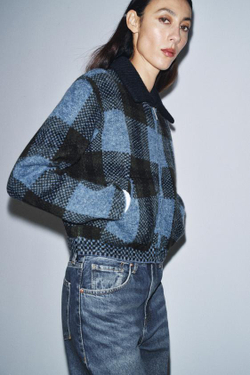 ZARA ДЖИНСЫ BALLOON С ВЫСОКОЙ ПОСАДКОЙ — ZW COLLECTION, СИНИЙ