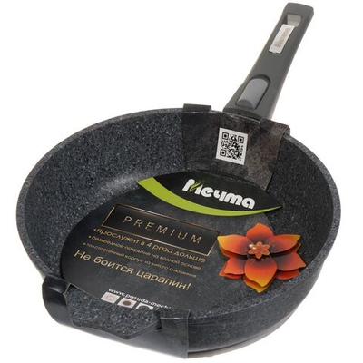 Сковорода алюминий, 26 см, антиприг, Мечта, Премиум, сер, 026901, съем руч